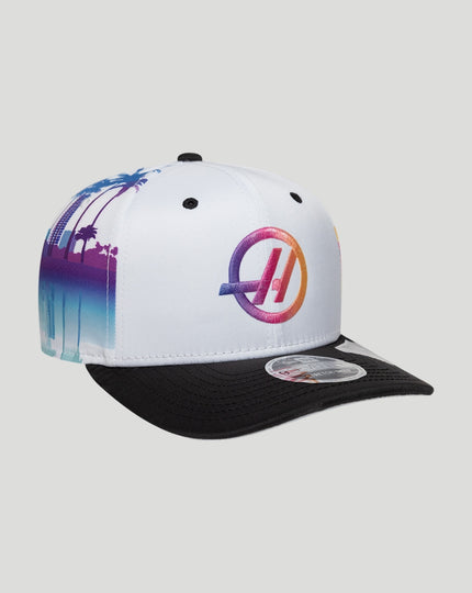 New Era x Official Haas Team Miami Race 9Seventy Stretch-Snap Cap - White