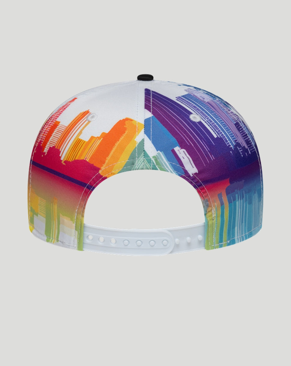 HASH. レインボー S 9 New Era x Official Haas Team Miami Race 9Seventy Stretch-Snap Cap - Wh