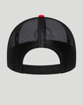 Rear view of black New Era Haas Team Summer League 9Forty cap with mesh panels and adjustable strapback