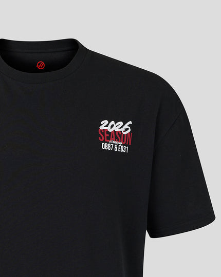Official Haas Team Unisex World Tour Relaxed Fit T-Shirt - Black