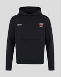 Black Haas F1 World Tour hoodie with 2026 season graphic on chest and sponsor branding