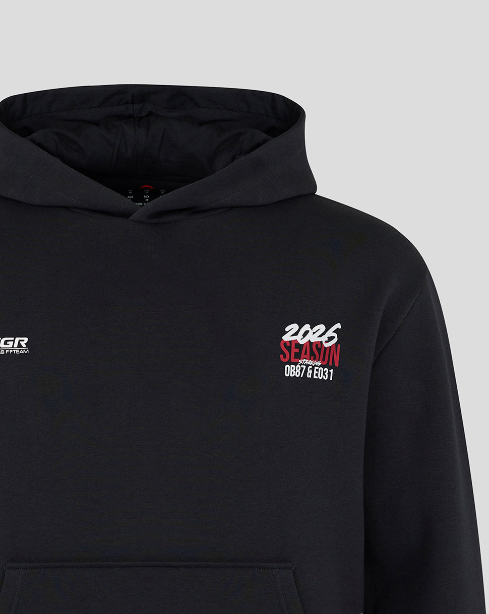 Haas F1 Unisex World Tour Relaxed Fit Hoodie - Black