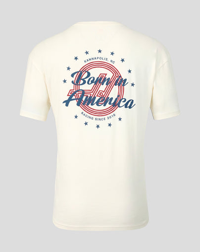 Official Haas Team Unisex USA Roundel T-Shirt - Egret
