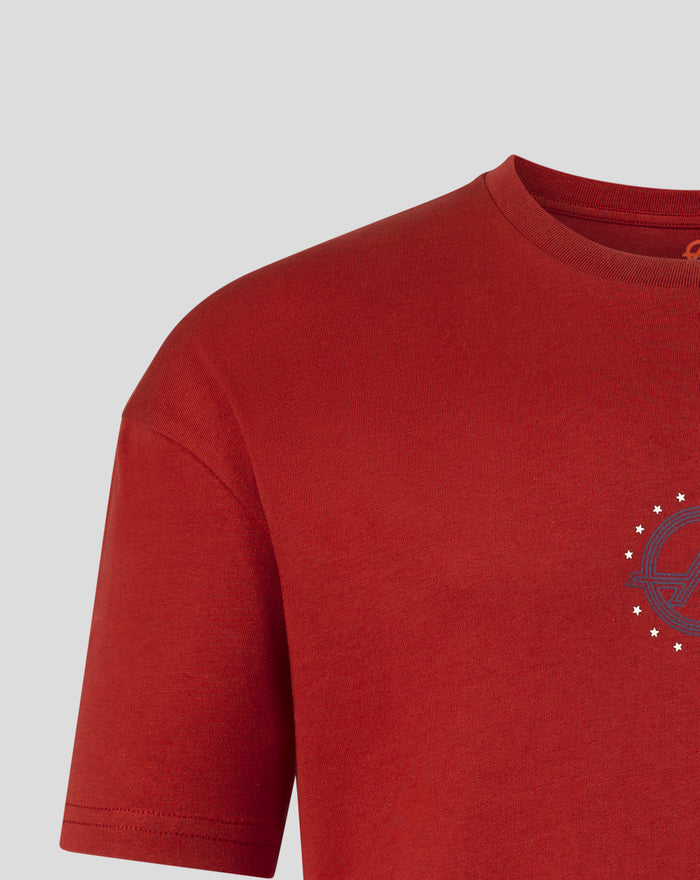 Official Haas Team Unisex USA Roundel T-Shirt - Red Dahlia