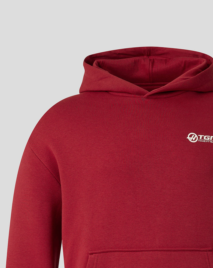 Official Haas Team Unisex USA Flag Hoodie - Red