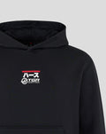Black Haas Team hoodie featuring a racing car graphic and branding on the left chest and upper back.