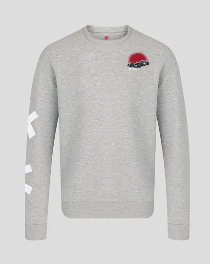 Official Haas Team Unisex Graphic Sweater - Grey Marl