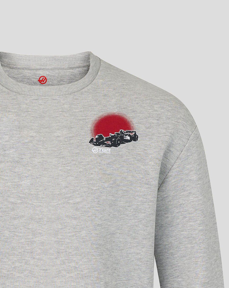 Official Haas Team Unisex Graphic Sweater - Grey Marl