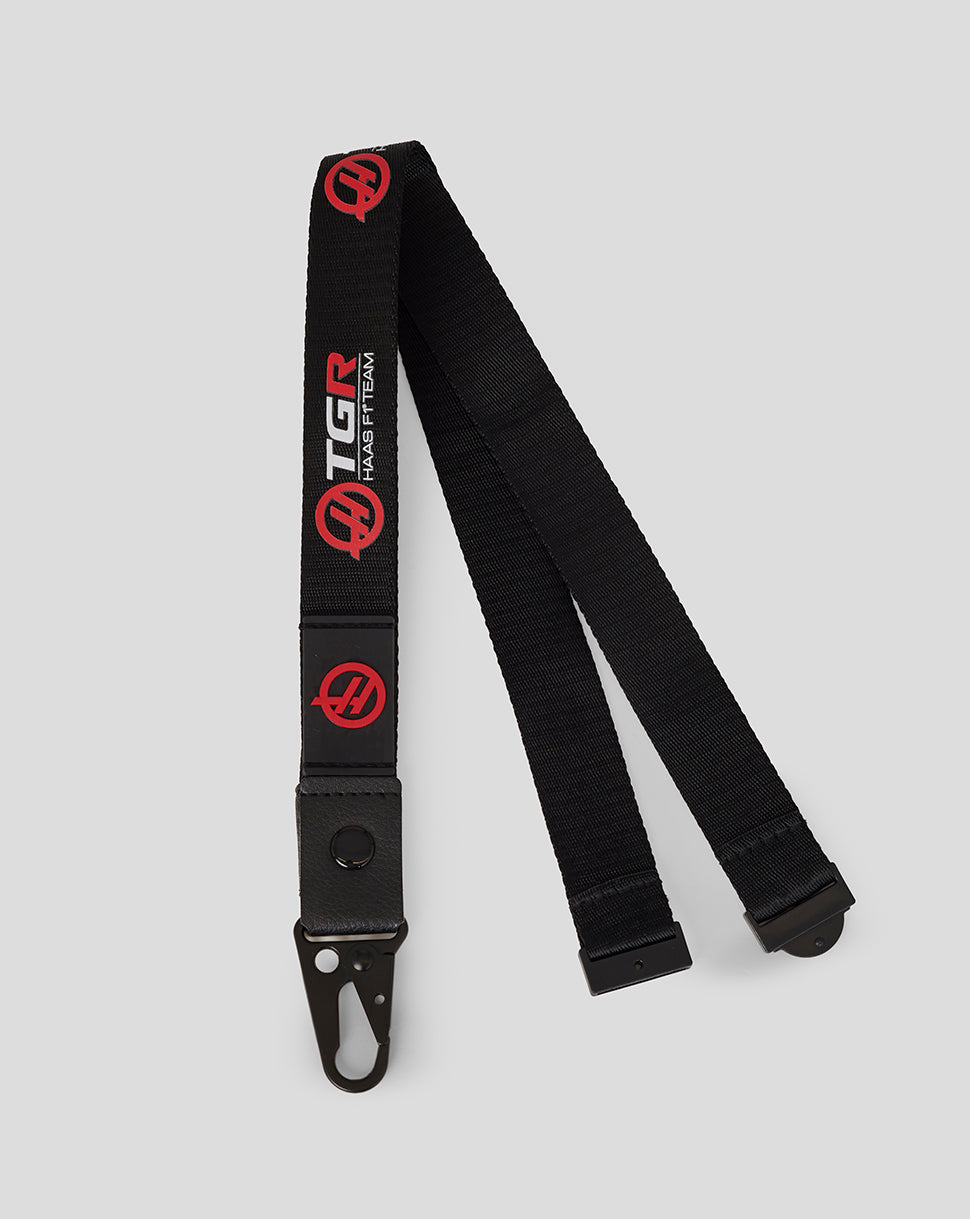 Official Haas Team Lanyard - Black/Flame Scarlet
