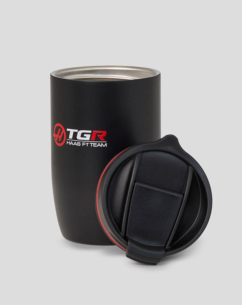 Official Haas Team Travel Coffee Cup - Black/Flame Scarlet