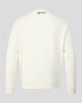 Back view of cream Haas Team USA flag sweater with a small blue logo at the neckline.