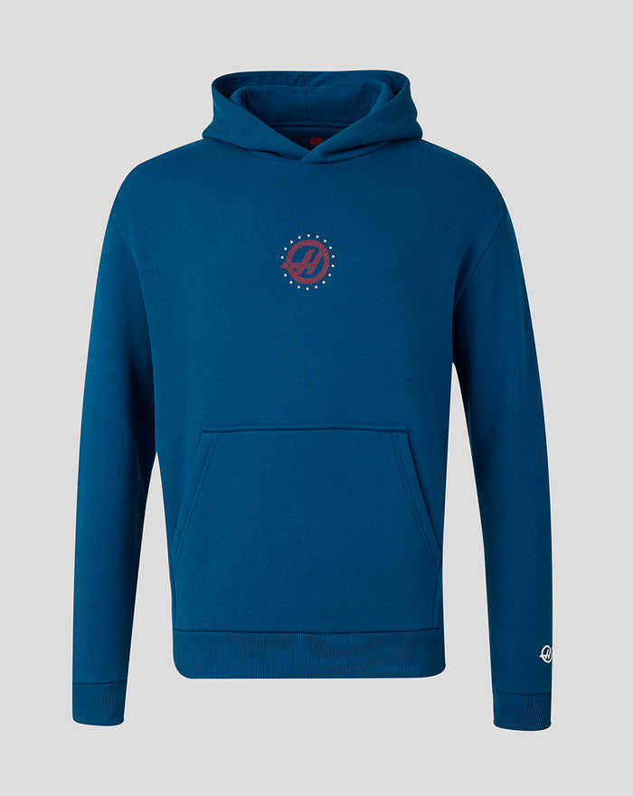 Official Haas Team Unisex USA Roundel Hoodie - Poseidon