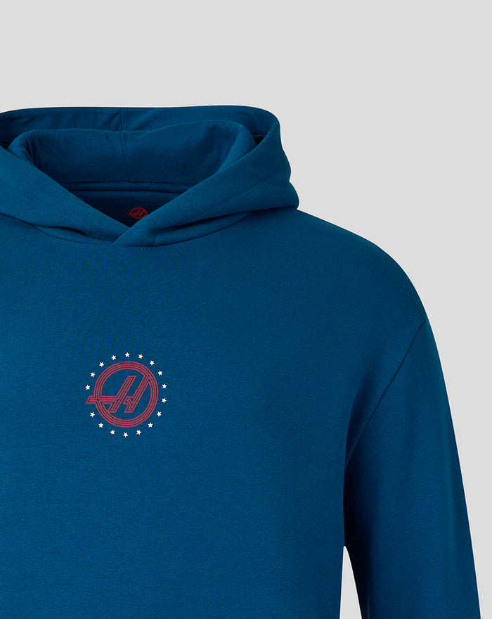 Official Haas Team Unisex USA Roundel Hoodie - Poseidon