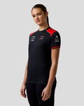 Official Haas Team Women's Personalised Driver T-Shirt - Caviar / Flame Scarlet