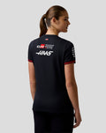 Official Haas Team Women's Personalised Driver T-Shirt - Caviar / Flame Scarlet