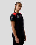 Official Haas Team Women's Personalised Driver T-Shirt - Caviar / Flame Scarlet