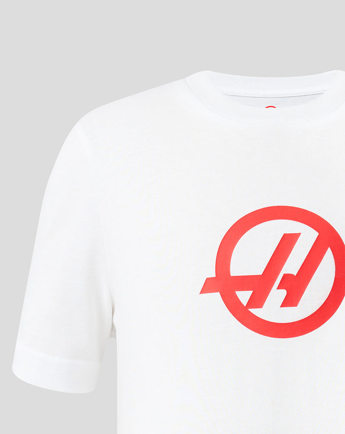White Haas Team T-shirt with bold red chest branding