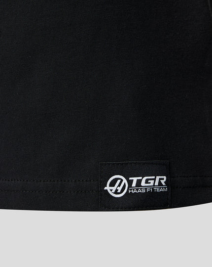 Official Haas Team Junior Monogram Linear Back Graphic T-Shirt - Caviar