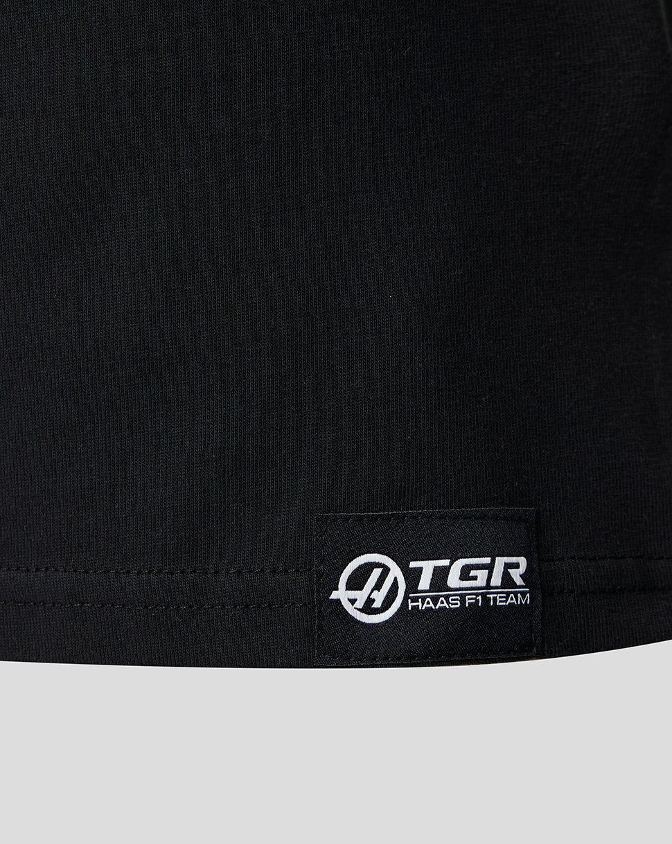 Official Haas Team Junior Monogram Linear Back Graphic T-Shirt - Caviar
