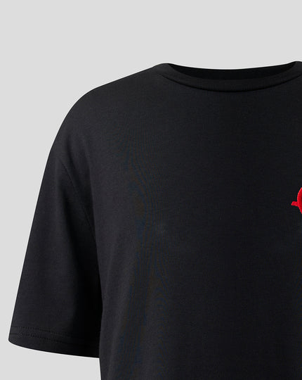 Official Haas Team Junior Monogram Linear Back Graphic T-Shirt - Caviar