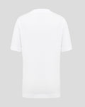 Back view of a plain white Haas Team Junior T Shirt with no visible print