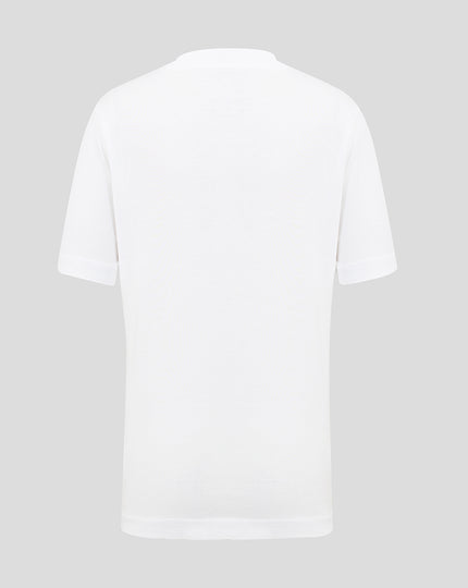 Official Haas Team Junior Full Logo Front Graphic T-Shirt - Bright White