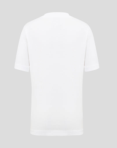 Official Haas Team Junior Full Logo Front Graphic T-Shirt - Bright White