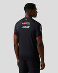 Official Haas Team Men's Personalised Driver T-Shirt - Caviar / Flame Scarlet