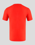 Back view of a flame Scarlet Haas Team unisex regular fit T-shirt