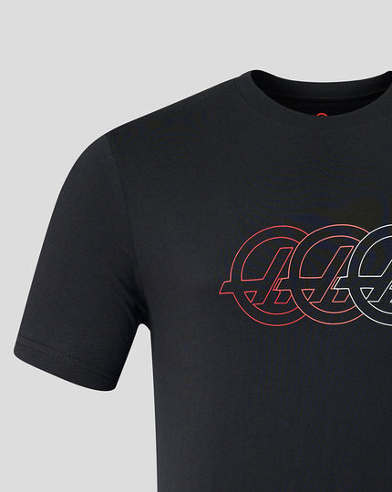 Official Haas Team Unisex Regular Fit T-Shirt Monogram Graphic - Caviar