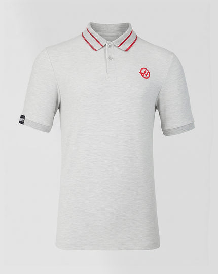 Official Haas Team Unisex Regular Fit Polo - Grey Marl