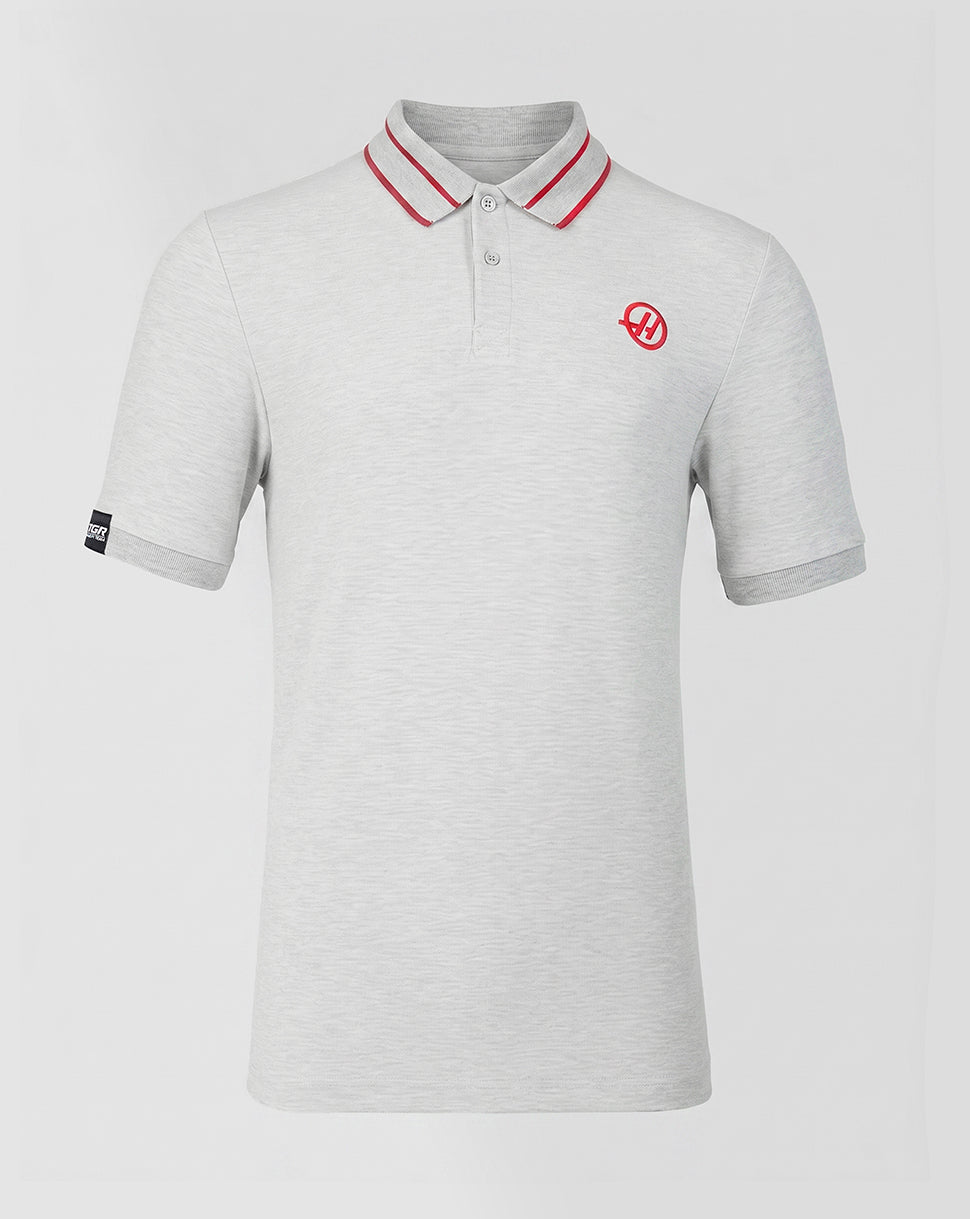 Official Haas Team Unisex Regular Fit Polo - Grey Marl