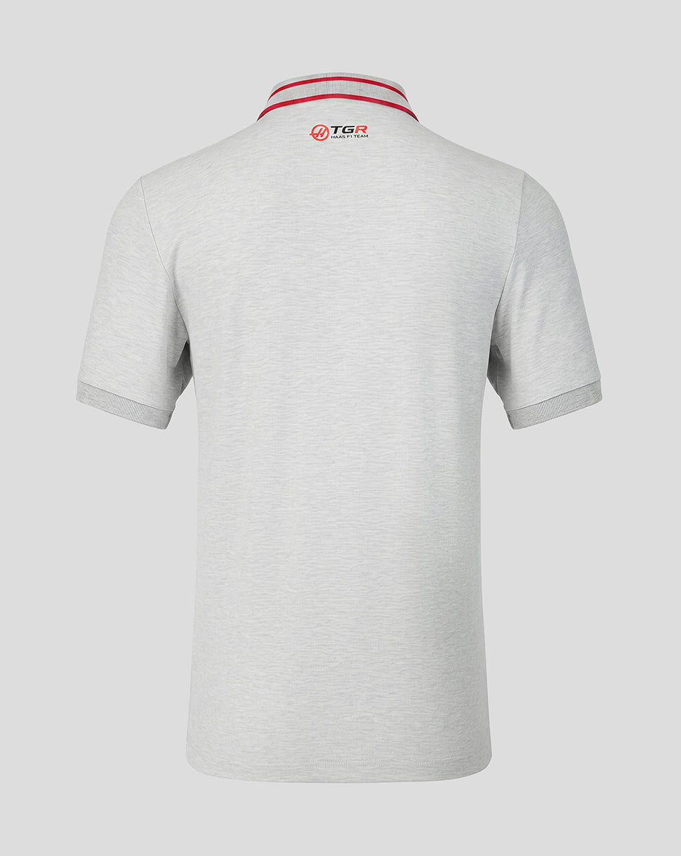 Official Haas Team Unisex Regular Fit Polo - Grey Marl