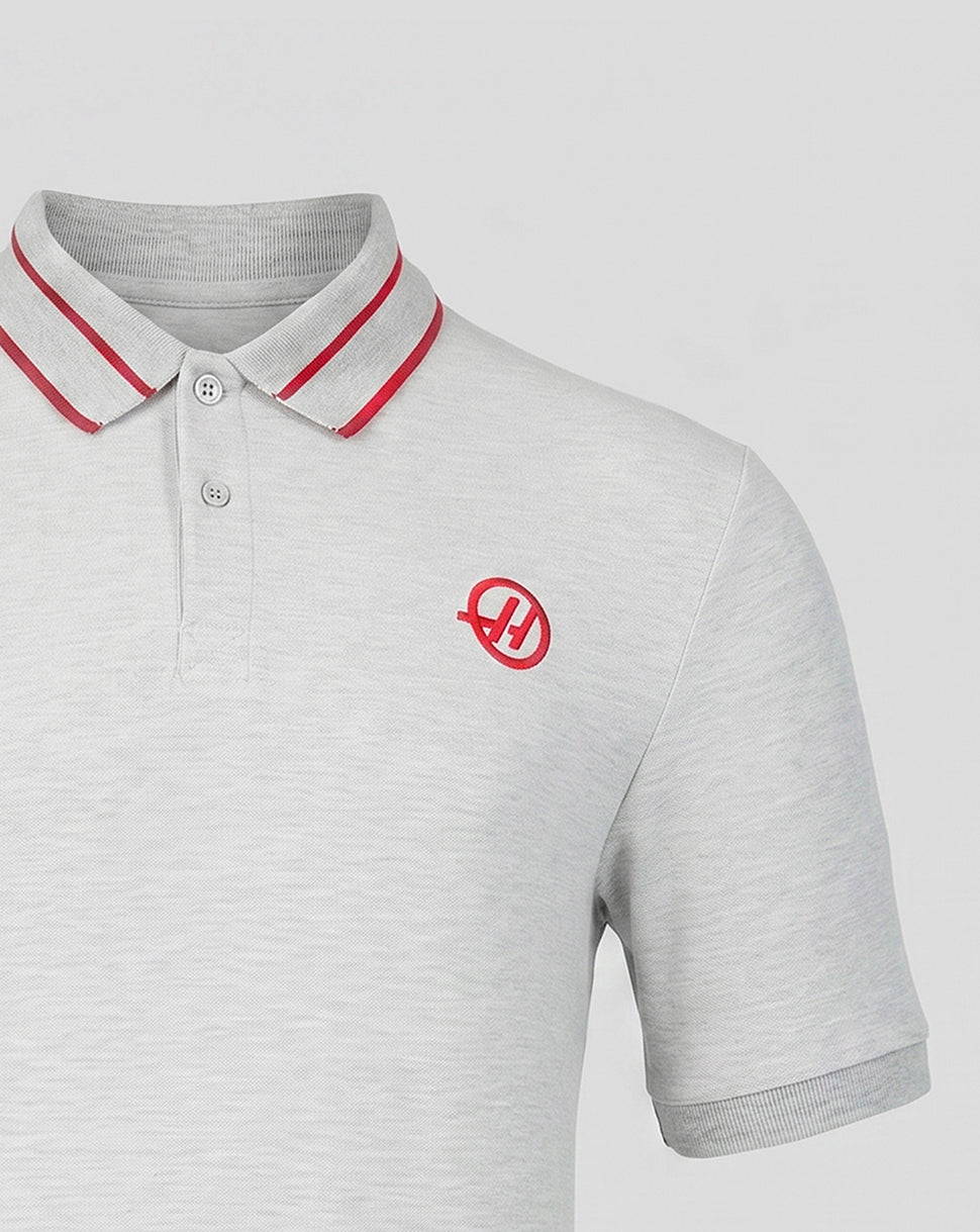 Official Haas Team Unisex Regular Fit Polo - Grey Marl