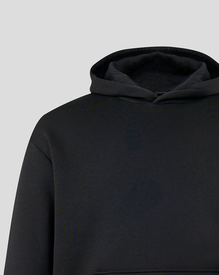 Official Haas Team Unisex Monogram Linear Back Graphic Pullover Hoodie - Caviar