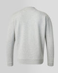 Back view of light grey Haas Team Monogram Linear Back Graphic Quarter Zip Top with fleece back