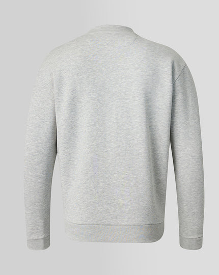 Official Haas Team Unisex Monogram Linear Back Graphic Quarter Zip - Grey Marl