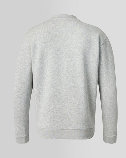 Official Haas Team Unisex Monogram Linear Back Graphic Quarter Zip - Grey Marl