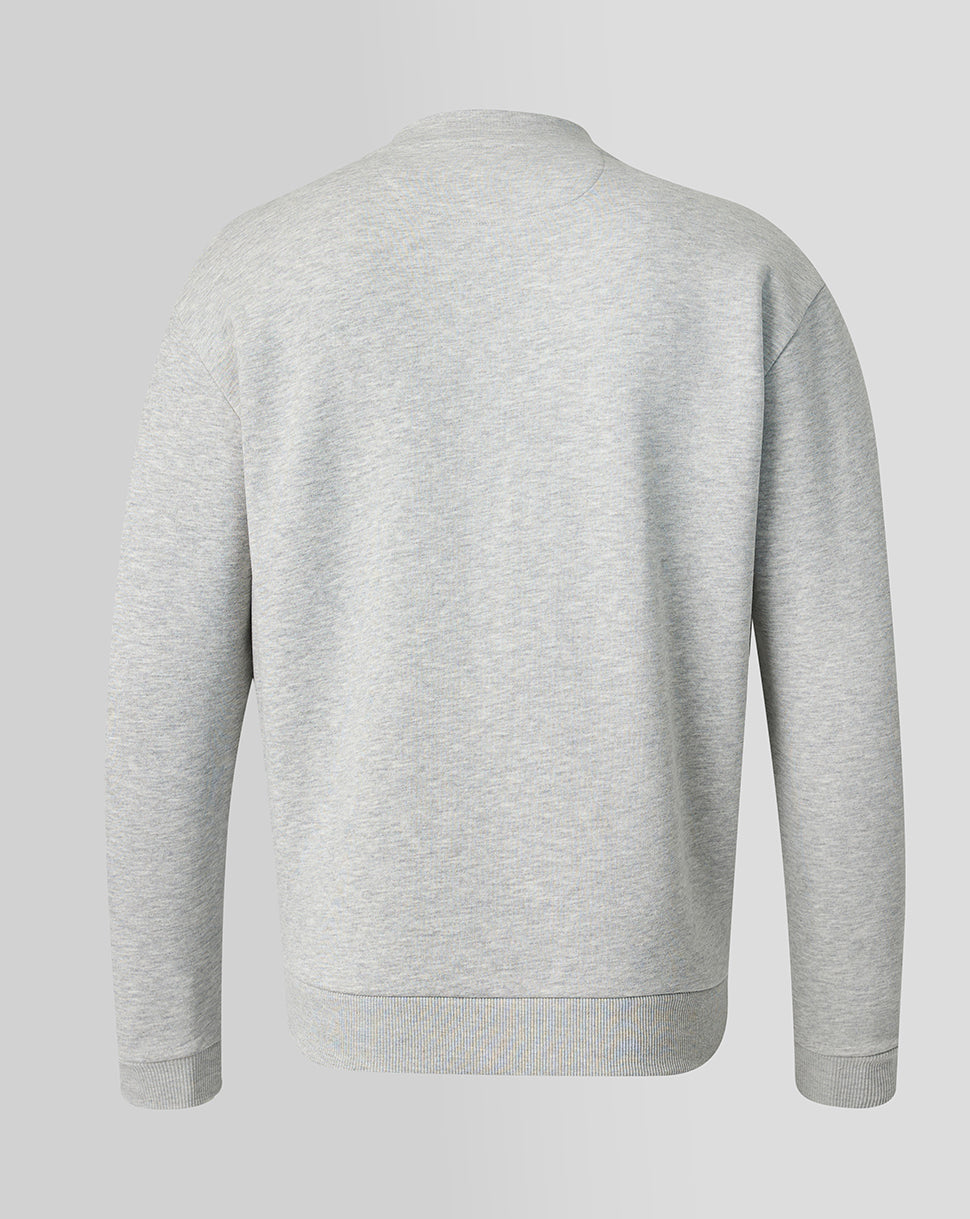 Official Haas Team Unisex Monogram Linear Back Graphic Quarter Zip - Grey Marl