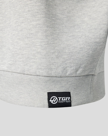 Official Haas Team Unisex Monogram Linear Back Graphic Quarter Zip - Grey Marl
