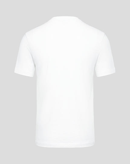 Official Haas Team Unisex Full Logo Front Graphic T-Shirt - Bright White