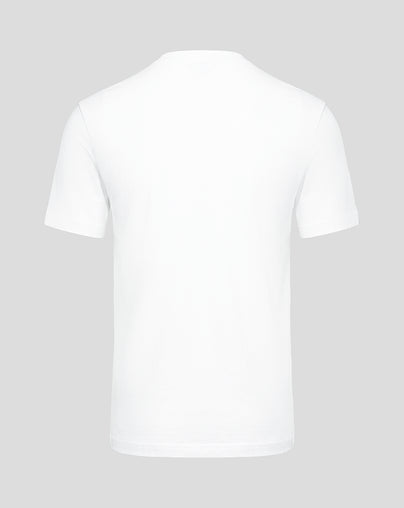 Official Haas Team Unisex Full Logo Front Graphic T-Shirt - Bright White