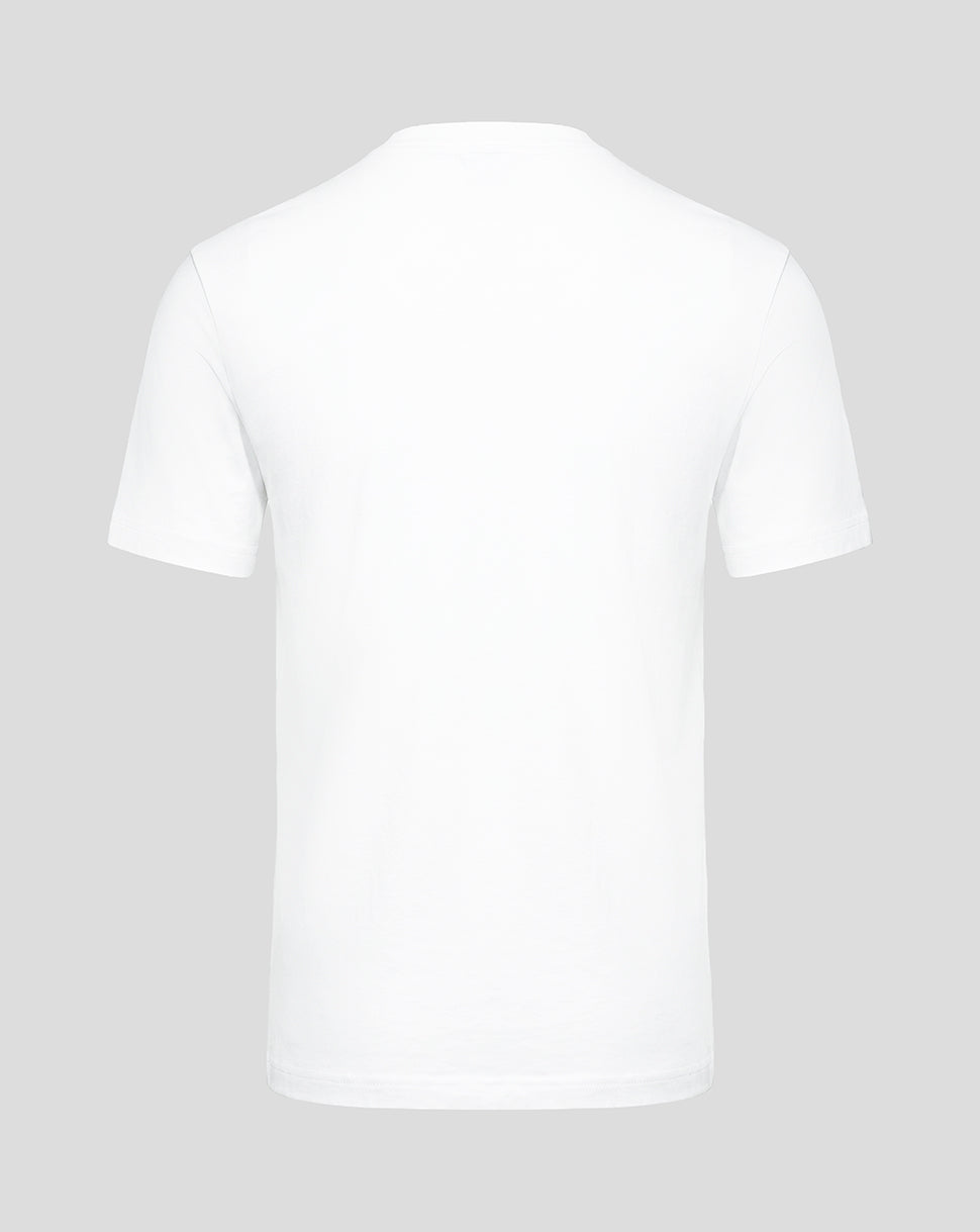 Official Haas Team Unisex Full Logo Front Graphic T-Shirt - Bright White
