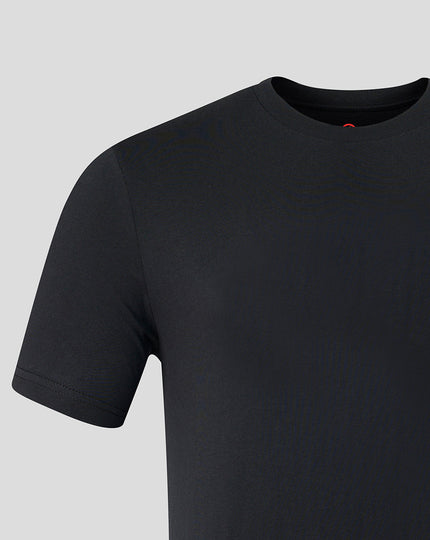 Official Haas Team Unisex Full Logo Back Graphic T-Shirt - Caviar
