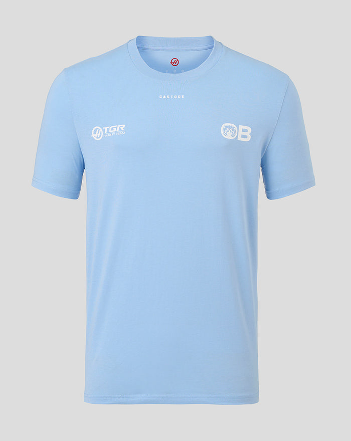 Official Haas Team Unisex  Ollie Bearman T-Shirt - Sky Blue