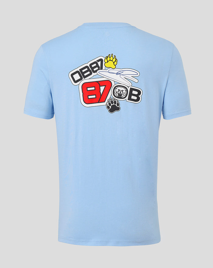 Official Haas Team Unisex  Ollie Bearman T-Shirt - Sky Blue