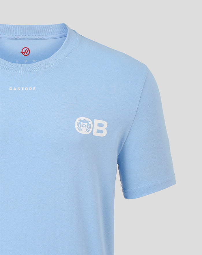 Official Haas Team Unisex  Ollie Bearman T-Shirt - Sky Blue