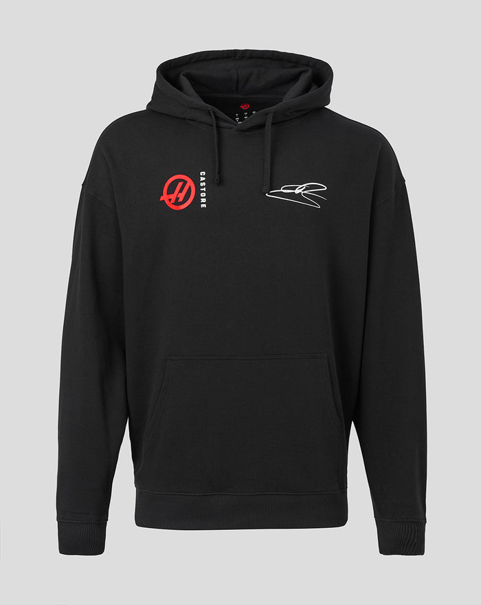 Official Haas Team Unisex  Ollie Bearman Hoodie - Black