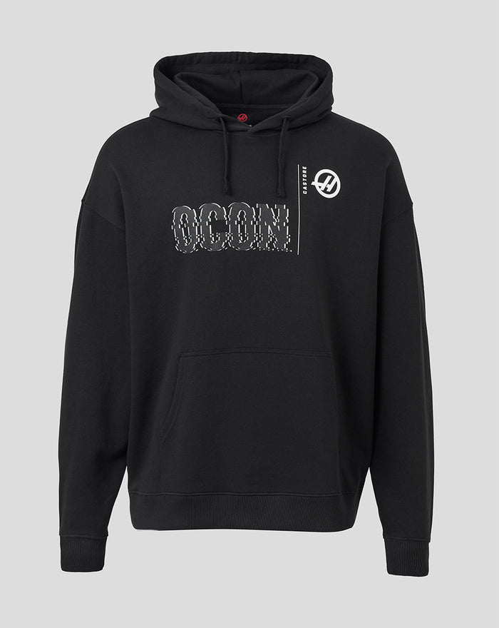 Official Haas Team Unisex Esteban Ocon Hoodie - Black