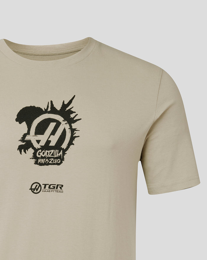 Unisex Haas X Godzilla Minus Zero Ollie Bearman T-Shirt  -  Stone